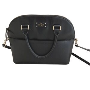 Kate Spade Black Leather Convertible Handbag Purse Grove Street Carli Bag